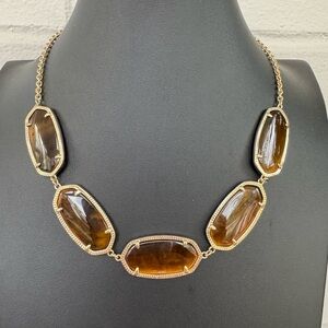 Kendra Scott Valencia Gold & Tiger Eye Necklace